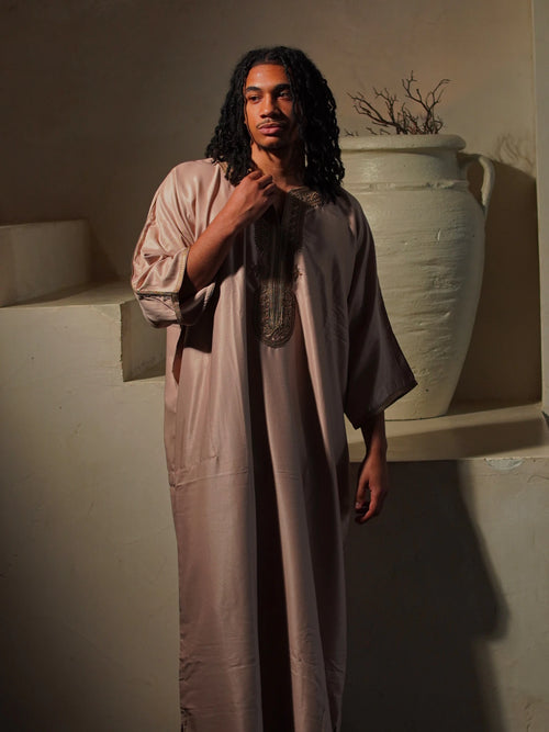 Men’s Gabardine Gandoura in Taupe