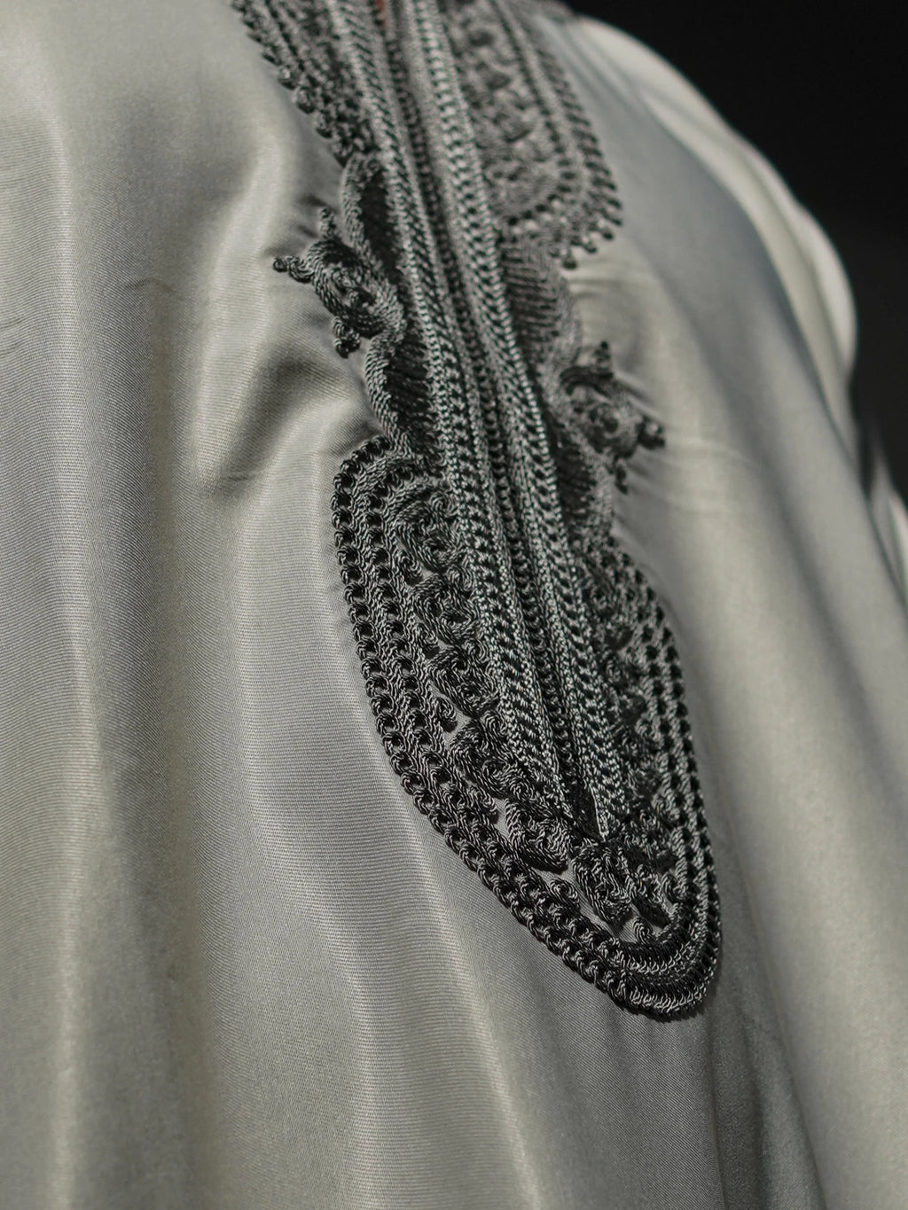 Men’s Gabardine Gandoura in White & Grey