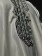 Men’s Gabardine Gandoura in White & Grey