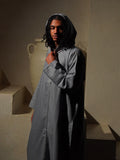 Men’s Grey Linen-Blend Djellaba